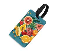 Durable TPU Luggage Tag with Information Card, Scratch-Resistant Travel Bag Tag, Tropical Fruit Paradise Suitcase Tags for Bags & Tools, Black-style, One Size, classic