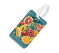 Durable TPU Luggage Tag with Information Card, Scratch-Resistant Travel Bag Tag, Tropical Fruit Paradise Suitcase Tags for Bags & Tools, White-style, One Size, classic