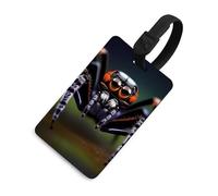 Durable TPU Luggage Tag with Information Card, Scratch-Resistant Travel Bag Tag, Tropical Rainforest Spiders Suitcase Tags for Bags & Tools, Black-style, One Size, classic
