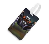 Durable TPU Luggage Tag with Information Card, Scratch-Resistant Travel Bag Tag, Tropical Rainforest Spiders Suitcase Tags for Bags & Tools, White-style, One Size, classic