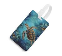 Durable TPU Luggage Tag with Information Card, Scratch-Resistant Travel Bag Tag, Turtle Suitcase Tags for Bags & Tools, White-style, One Size, classic