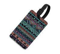 Durable TPU Luggage Tag with Information Card, Scratch-Resistant Travel Bag Tag, Unique Aztec Pattern Suitcase Tags for Bags & Tools, Black-style, One Size, classic
