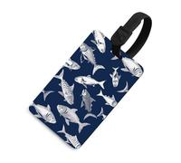 Durable TPU Luggage Tag with Information Card, Scratch-Resistant Travel Bag Tag, Various Sea Fish Pattern Suitcase Tags for Bags & Tools, Black-Style