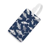 Durable TPU Luggage Tag with Information Card, Scratch-Resistant Travel Bag Tag, Various Sea Fish Pattern Suitcase Tags for Bags & Tools, White-Style