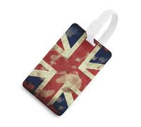 Durable TPU Luggage Tag with Information Card, Scratch-Resistant Travel Bag Tag, Vintage Union Jack British Flag Suitcase Tags for Bags & Tools, White-style, One Size, classic