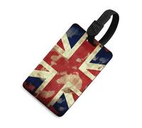 Durable TPU Luggage Tag with Information Card, Scratch-Resistant Travel Bag Tag, Vintage Union Jack British Flag Suitcase Tags for Bags & Tools, Black-Style