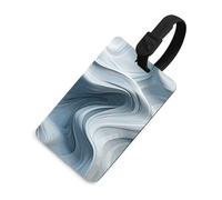 Durable TPU Luggage Tag with Information Card, Scratch-Resistant Travel Bag Tag, Wave Motion Image Suitcase Tags for Bags & Tools, Black-style, One Size, classic