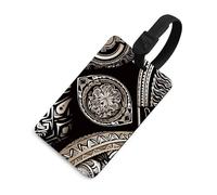 Durable TPU Luggage Tag with Information Card, Scratch-Resistant Travel Bag Tag, Western Pacific Traditional Suitcase Tags for Bags & Tools, Black-style, One Size, classic