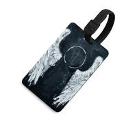 Durable TPU Luggage Tag with Information Card, Scratch-Resistant Travel Bag Tag, White Angel Wings Suitcase Tags for Bags & Tools, Black-style, One Size, classic