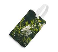 Durable TPU Luggage Tag with Information Card, Scratch-Resistant Travel Bag Tag, White Natural Greenery Twig Suitcase Tags for Bags & Tools, White-Style