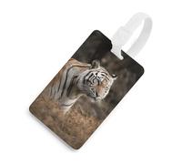 Durable TPU Luggage Tag with Information Card, Scratch-Resistant Travel Bag Tag, Wildlife Tiger Suitcase Tags for Bags & Tools, White-style, One Size, classic