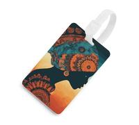 Durable TPU Luggage Tag with Information Card, Scratch-Resistant Travel Bag Tag, Woman Wearing Headscarf Suitcase Tags for Bags & Tools, White-style, One Size, classic