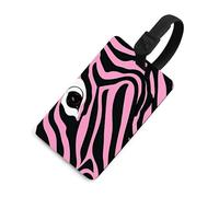 Durable TPU Luggage Tag with Information Card, Scratch-Resistant Travel Bag Tag, Zebra-Like Print Suitcase Tags for Bags & Tools, Black-Style