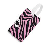 Durable TPU Luggage Tag with Information Card, Scratch-Resistant Travel Bag Tag, Zebra-Like Print Suitcase Tags for Bags & Tools, White-Style
