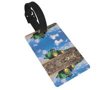 Durable Tractor Farm Print Luggage Tag with Full Back Privacy Cover â€“ Bright ID Labels for Suitcases, and Backpacks