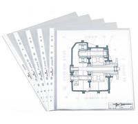 Durable Transparent Punched Pockets Sleeve Wallets | 100 Pack | A4 Clear