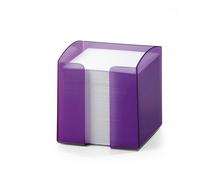 Durable TREND 800 Sheet Note Box Transparent Memo Pad | 6 Pack | Clear Purple