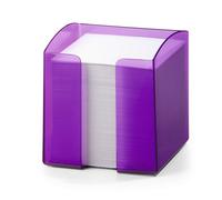 Durable Trend 800 Sheet Note Box Transparent Memo Pad Cube, Clear Purple