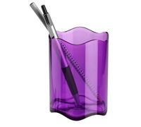 Durable Trend Pen Pot Pencil Holder Desk Tidy Organizer Cup, Clear Purple