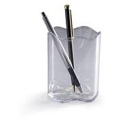 Durable Trend Pen Cup - Transparent | Round desk holder for writing instruments and scissors, 102 mm high, diameter 80 mm, plastic