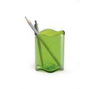 Durable TREND Pen Pot Pencil Holder Desk Tidy Organiser | 6 Pack | Clear Green