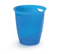 Durable TREND Plastic Waste Recycling Bin | 16 Litre | 6 Pack | Translucent Blue