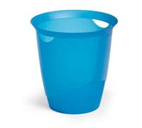 Durable TREND Plastic Waste Recycling Bin 16L 6 Pack Translucent Blue