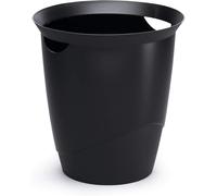 Durable Trend Small Waste Paper Bin - Bedroom & Office Waste Baskets - 16 Litre Capacity - Black