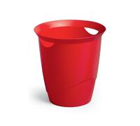 Durable Trend Small Waste Paper Bin - Bedroom & Office Waste Baskets - 16 Litre Capacity - Red