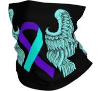 Durable Tube Scarf,Suicide Awareness Ribbon And wing,Balaclava Breathable Neck Gaiter for Running Workout Outdoor 26X30cm
