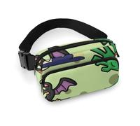 Durable Twill Fabric Waist Bag, Adjustable Crossbody Fanny Pack for Men & Women, Water-Resistant Sports Belt Bag with Multiple Pockets for Running, Hiking, Travel(Green, Grave, Magic)