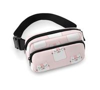 Durable Twill Fabric Waist Bag, Adjustable Crossbody Fanny Pack for Men & Women, Water-Resistant Sports Belt Bag with Multiple Pockets for Running, Hiking, Travel(Paper Airplane,Cute Cartoon Character