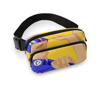 Durable Twill Fabric Waist Bag, Adjustable Crossbody Fanny Pack for Men & Women, Water-Resistant Sports Belt Bag with Multiple Pockets for Running, Hiking, Travel(Girl Power, We Can Do It)