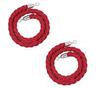 Durable Twisted Hemp Rope Barrier, 2.5m Red Queue Management for Crowd Control, Stanchion Rope for Events & Visitor Guidance, Multiple Lengths Available