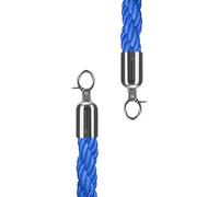 Durable Twisted Queue Ropes Stanchions - Blue Hemp Rope with Hooks, 3-10 Ft Barrier Lines for Event Management, Hotels, Entryways - 200cm/78.7 in Queue Control Solution