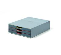Durable VARICOLOR® 3 Drawer Unit - Desktop Drawer Set with 3 Colour Coded Draws - Perfect for Storing Documents and Paper Work