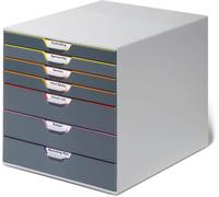 Durable VARICOLOR 7 Drawer Unit - Desktop Drawer Set with 7 Colour Coded Draws - Use as a Document Box, Paper Storage Organiser, etc.