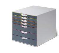 Durable Varicolor Desktop Organiser 7 Drawer Colour Coded Modular Storage - A4+ | Size: Small Durable Multicolor S
