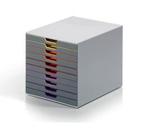 Durable VARICOLOR® 10 Drawer Unit - Desktop Drawer Set with 10 Colour Coded Draws - Perfect for Storing Documents and Paper Work