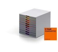 Durable VARICOLOR® 10 Drawer Unit - Desktop Drawer Set with 10 Colour Coded Draws - Perfect for Storing Documents and Paper Work