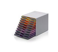 Durable VARICOLOR® 10 Drawer Unit - Desktop Drawer Set with 10 Colour Coded Draws - Perfect for Storing Documents and Paper Work