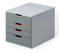 Durable Varicolor Desktop Organiser 4 Drawer Colour Coded Modular Storage - A4+ | Size: Small Durable Multicolor S