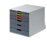 Durable VARICOLOR 7 Drawer Unit - Desktop Drawer Set with 7 Colour Coded Draws - Use as a Document Box, Paper Storage Organiser, etc.