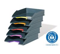 Durable VARICOLOR ECO Stackable Letter Tray Files | A4+ Colour Coded 5 Pack