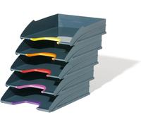 Durable VARICOLOR® Letter Tray A4 - Set of 5 Stackable Colour Coded Letter Tra
