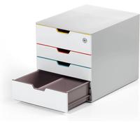 Durable VARICOLOR Mix 4 Lockable Drawer Unit - Desktop Drawer Set with 4 Colour