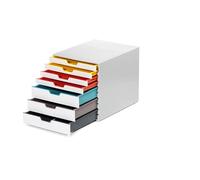 Durable VARICOLOR MIX 7 Drawer Unit - Desktop Drawer Set with 7 Colour Coded Draws - Use as a Document Box, Paper Storage Organiser, etc.