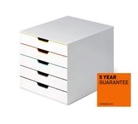 Durable Varicolor Mix Desktop Organiser 5 Drawer Colour Coded Storage - A4+
