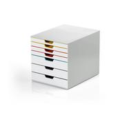 Durable VARICOLOR MIX 7 Drawer Unit - Desktop Drawer Set with 7 Colour Coded Draws - Use as a Document Box, Paper Storage Organiser, etc.