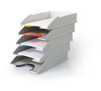 Durable VARICOLOR Mix Letter Trays A4 - Set of 5 Stackable Letter Trays - with Coloured Gripping Areas for Easy Organisation